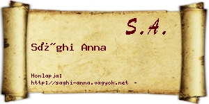 Sághi Anna névjegykártya