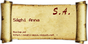 Sághi Anna névjegykártya