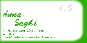 anna saghi business card
